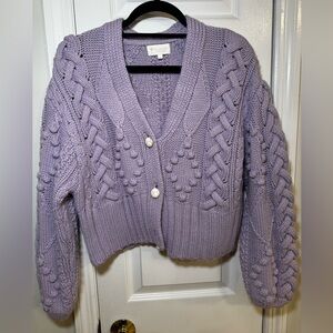 Lilac Cable Knit Cardigan